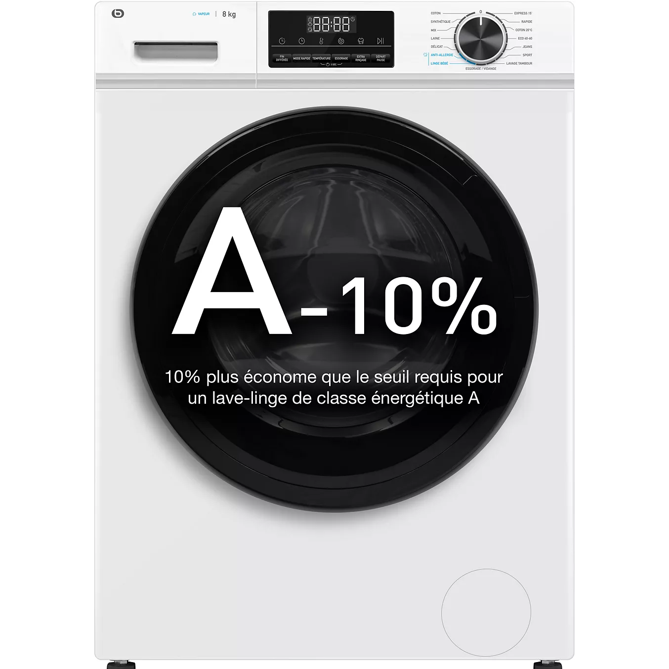 Lave-linge hublot EssentielB ELF814-4b – 8 kg