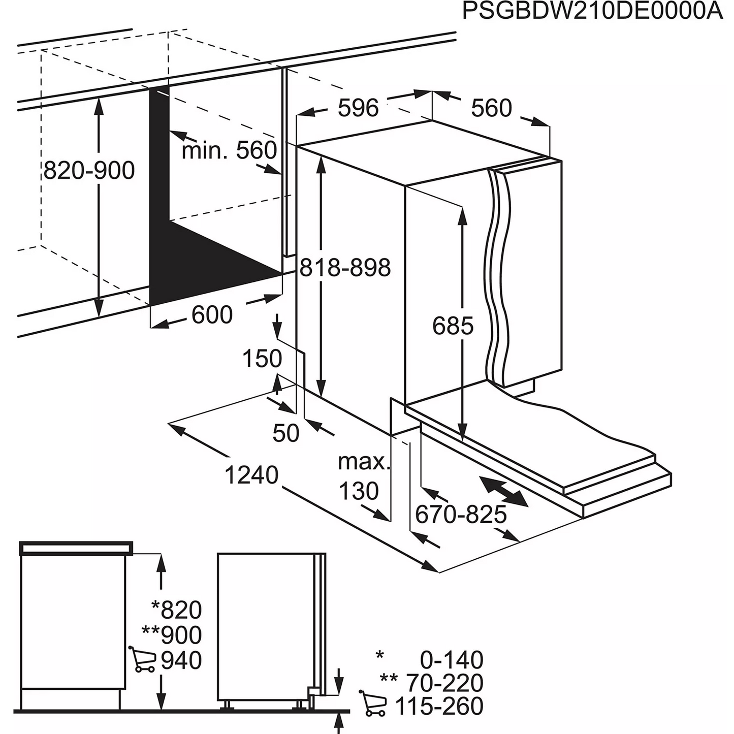 Lave-vaisselle encastrable Electrolux EEG88700W – 14 couverts
