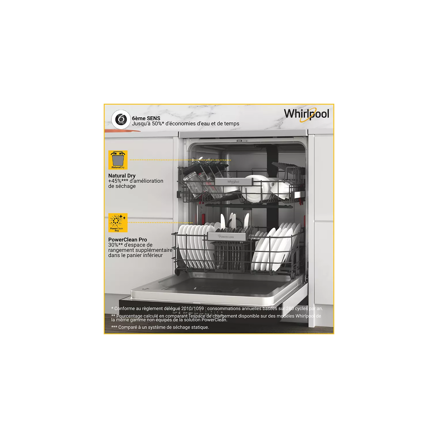 Lave-vaisselle 60 cm Whirlpool WH3FB14BN71X – 14 couverts