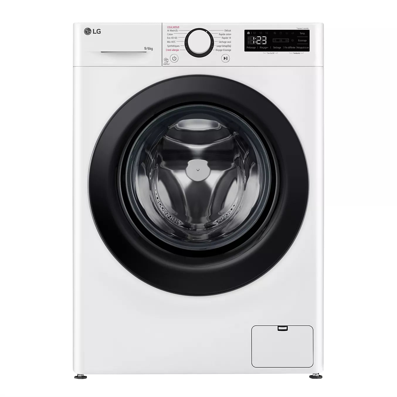 Lave-linge séchant hublot LG F964R35WRS – 9 kg / 6 kg
