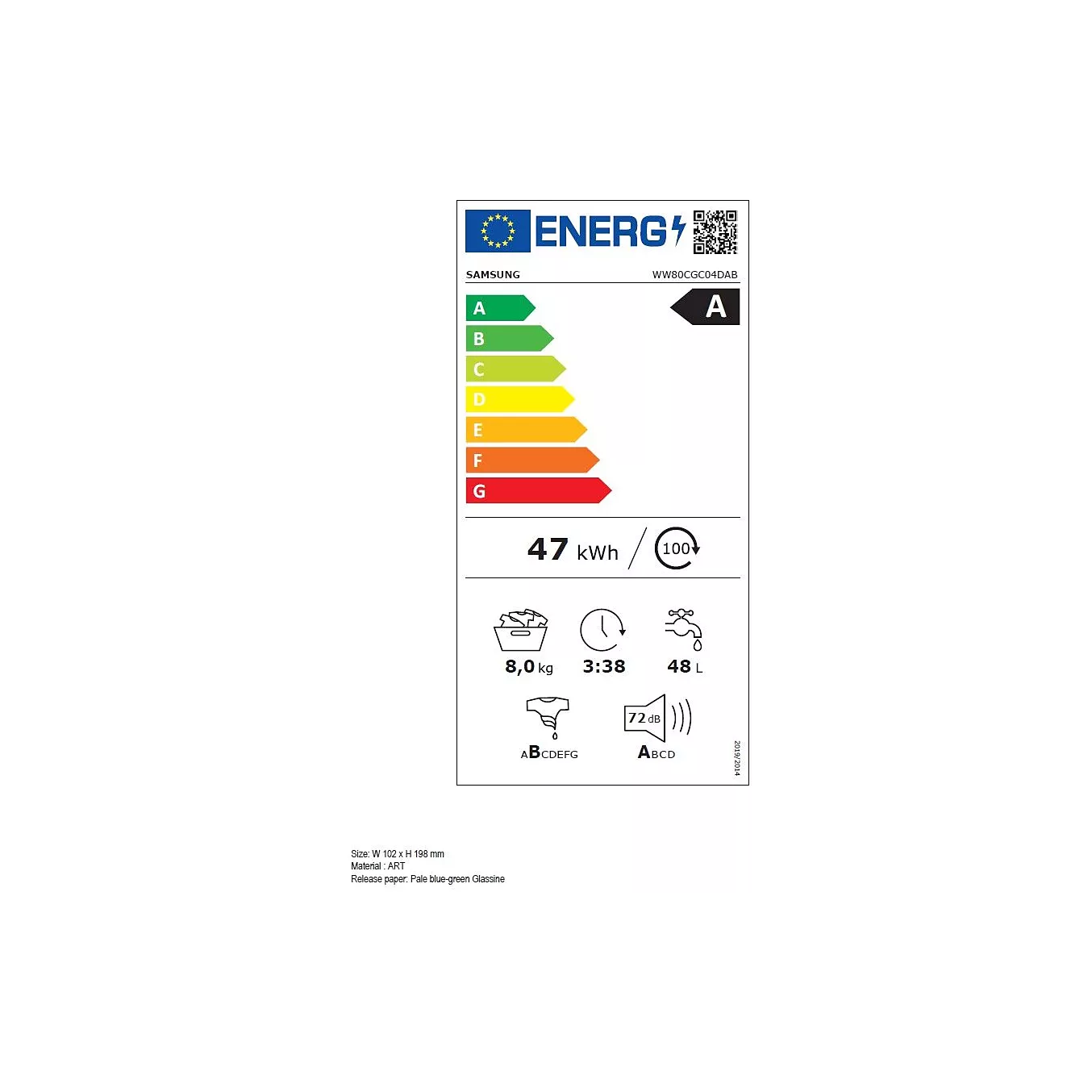 Lave-linge hublot Samsung WW80CGC04DAB Bespoke AI – 8 kg