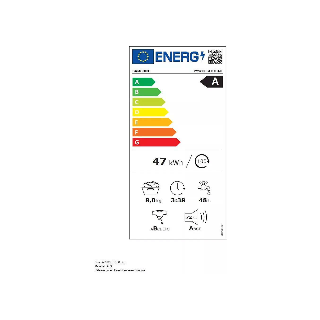 Lave-linge hublot Samsung WW80CGC04DAH – 8 kg