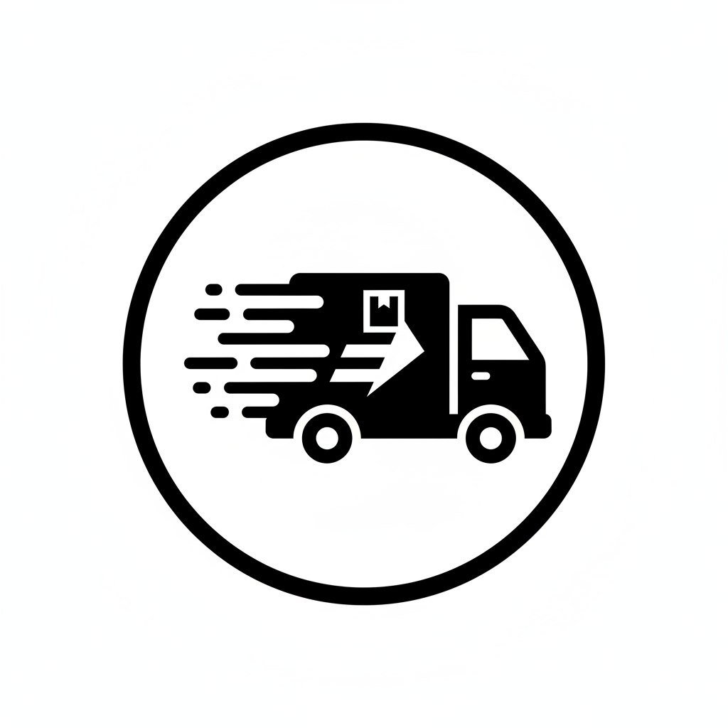 icone de livraison rapide en blanc noir