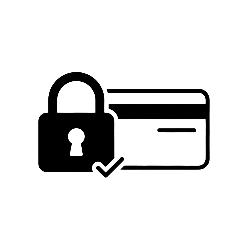 icone de paiement sécurisé simple sans arrière plan en couleur blanc noir